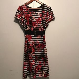 Adrianna Pappel A-Lined Dress Gathered w/ Belt